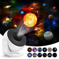 PROJEKTOR GWIAZD PLANETARIUM OBROTOWY LAMPA LED NOCNA USB 12 PROJEKCJI