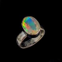 MULTIKOLOR OPAL ETIOPSKI SREBRO PIERŚCIEŃ TĘCZA BLASK SREBRNY TĘCZOWY