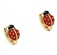 СЕРЬГИ ИЗ ХИРУРГИЧЕСКОЙ СТАЛИ 316L С ЗОЛОТЫМИ БОЖЬИМИ КОРОВКАМИ ДЛЯ ДЕВОЧЕК