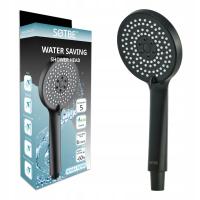 Słuchawka do prysznica czarna 5 zakresowa oszczędna do -60% przepływ 6l/min