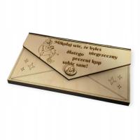 DREWNIANA KOPERTA NA PIENIĄDZE PREZENT Święta Mikołaj Z GRAWEREM GRINCH