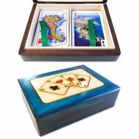Карточная коробка для игральных карт деревянная