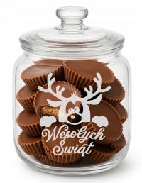 Słoik na Ciastka z Grawerem 750ml Prezent Świąteczny Personalizowany Napis