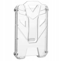 TWARDY HOLDER NA ID ABS PIONOWY UCHWYT KARTY BIUROWEJ PRZEŹROCZYSTY