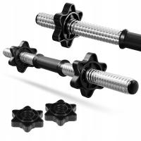 Гантель с прямой резьбой, рифленые ручки, гайки для фитнеса, длина 52 см