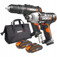 Zestaw WORX młot udarowy i zakrętarka WX902 20V PowerShare 2x2Ah