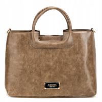 KLASYCZNA TORBA MONNARI KUFEREK do pracy na ramię Shopper Brązowa Czekolada