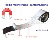 Taśma magnetyczna samoprzylepna 7 cm GRATIS