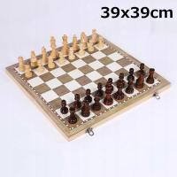 Styl 39X39 cm NewDesig drewniane szachy Backgammon