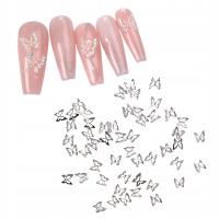 3D украшения для ногтей ювелирные изделия серебряные бабочки 50 шт