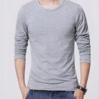 Podkoszulek Męski zimowy Ocieplany Bawełniany Ciepły Jasny Szary