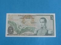 Kolumbia Banknot 5 Pesos 1980 UNC P-406f