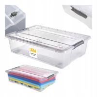 Контейнер для хранения под кровать 30л с крышкой пластиковая коробка коробка