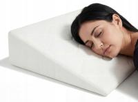 Poduszka klin pod głowe zdejmowany pokrowiec pikowany 100x30x10 - biały