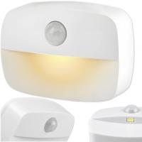 LAMPKA NOCNA LED NA BATERIE Z CZUJNIKIEM RUCHU ZMIERZCHU 3 TRYBY NA ŚCIANĘ
