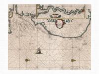 MAPA MORSKA Morze Północne Anglia Goos 1667 płótno