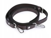 Pasek z ekoskóry CIEMNY BRĄZ i SREBRNY regulowany 790597-3 - 108-124 cm