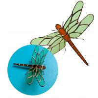 Witrażowa ważka stojąca – ręcznie wykonana