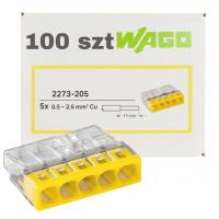 100x Szybkozłączka Złączka Instalacyjna Wago 2273-205 drut 5x2,5mm 100szt