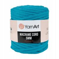 500g sznurek Macrame Cotton Cord 5mm niebieski 786