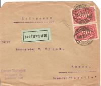 KRÓLEWIEC -KOWNO -koperta -Luftpost -obieg 1923 rok Kaunas -stempel