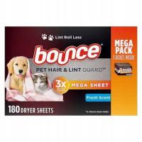 Chusteczki Zapachowe do Suszarki Bounce Pet Hair Fresh Scent 180 szt