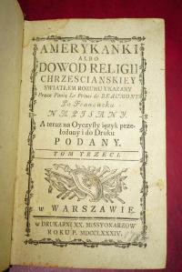 Amerykanki albo dowód religii chrześciańskiey 1784