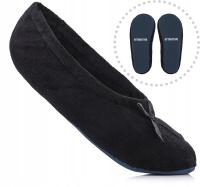 Czarne wygodne baletki domowe kapcie damskie baleriny 38/39 - wiele kolorów