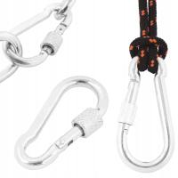 4x KARABIŃCZYK Z ZABEZPIECZENIEM DO LIN ZAPINKA 100mm