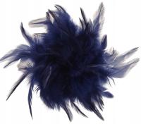 BR16 BROSZKO-SPINKA KWIAT 23cm PIÓRA XL GRANATOWY