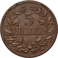 Niemiecka Afryka Wschodnia, Wilhelm II, 5 heller 1908 J