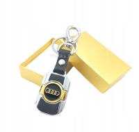 ELEGANCKI BRELOK SAMOCHODOWY AUDI SKÓRA / METAL BRELOCZEK DO AUTA