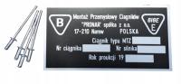 MTZ 82 PRONAR tabliczka znamionowa