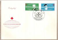 DDR 1957, FDC Czerwony Krzyż, medycyna, H.Dunant