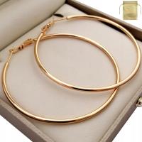 ZŁOTE KOLCZYKI KÓŁKA ZE STALI CHIRURGICZNEJ WISZĄCE OKRĄGŁE DUŻE KOŁA 5CM