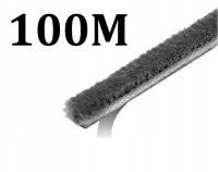 Szczotka odbojowa uszczelka z klejem SZARA 4,8x4 mm kurzowa 100M cała rolka