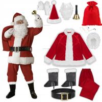 STRÓJ ŚWIĘTEGO MIKOŁAJA PROFESJONALNY KOSTIUM WELUROWY ZESTAW PREMIUM 13EL