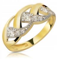 Обручальное кольцо злотый цирконий 333 8K r19