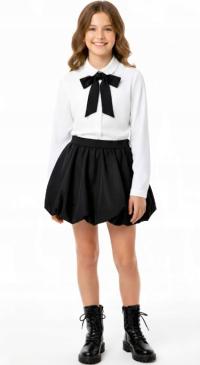 Komplet GALOWY sukienka rozpoczęcie roku z kokardą 134/140