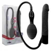 Wibrator z opcją nadmuchiwania, Czarny Silikonowy