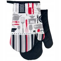 RĘKAWICE KUCHENNE Z MAGNESEM KUCHNIA AKCESORIA CZARNE 2 SZTUKI