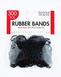 Czarne Gumki do Warkoczyków 300 Sztuk - Donna Czarny #251