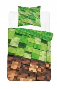 Pościel bawełniana 140x200 Minecraft zielona dla gracza Panelowa