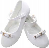 BIAŁE PANTOFELKI buty komunijne dla dziewczynki balerinki komunia rozmiar32