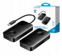 Bezprzewodowy transmiter / odbiornik Vention USB-C do HDMI 0.15m (czarny)