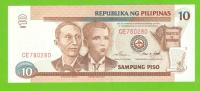FILIPINY 10 PISO ND 1998 RED P-187d UNC RZADKI