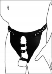 КОЖАНЫЕ МУЖСКИЕ ТРУСЫ, LEDER 4002 КЛЕТКА ПЕНИСА SM