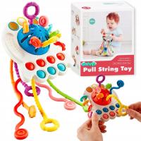 СЕНСОРНАЯ ИГРУШКА ПРОРЕЗЫВАТЕЛЬ ПОГРЕМУШКА МОНТЕССОРИ СТРУНЫ ФОРМЫ ЦВЕТА