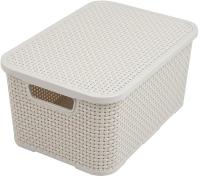 BRANQ - Koszyk Rattan - pokrywa - pojemnik plastikowy - kosz pudełko - 19 L