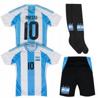 MESSI strój piłkarski koszulka spodenki + getry ARGENTYNA